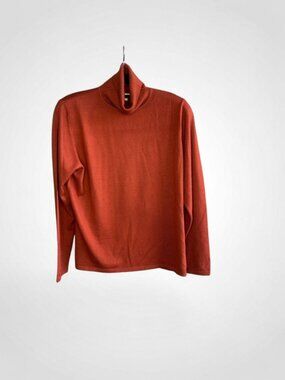 Studio 121 Nordstrom Sweater Extra Fine Merino Wool Cashwool Rust Orange Size L